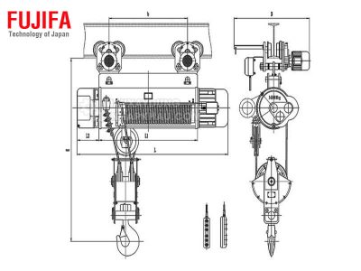 Pa lăng cáp điện FUJIFA CD1, 5T, 380V 37