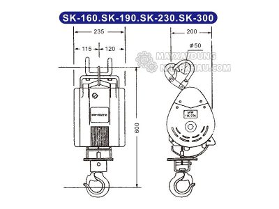 Máy tời điện mini Kio Winch SK-160 (Đài Loan) 24