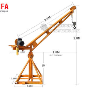 Cẩu xoay xây dựng FUJIFA 360 độ 800 kg thép ống tròn