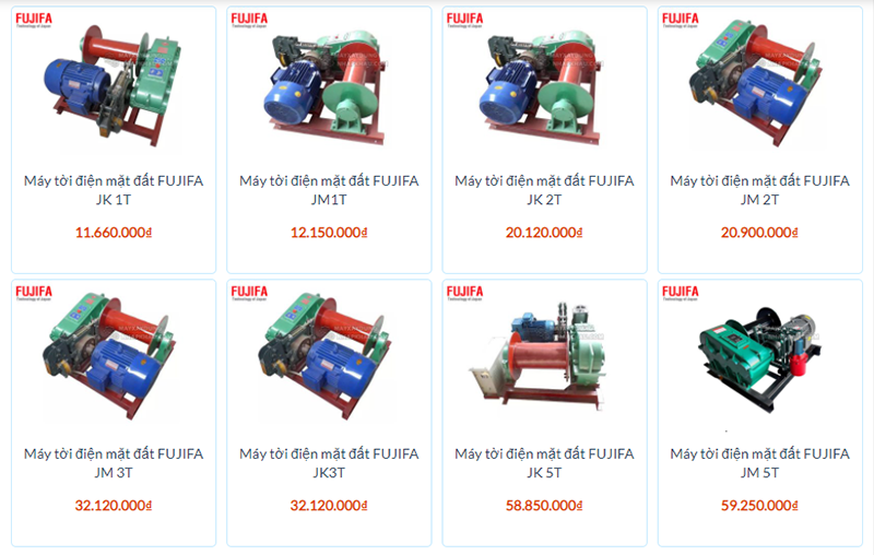 Các dòng tời mặt đất được sử dụng phổ biến nhất hiện nay